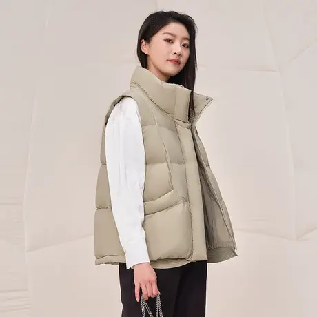 坦博尔23年新款轻薄立领羽绒马甲女短款百搭舒适宽松外套TB233032图片