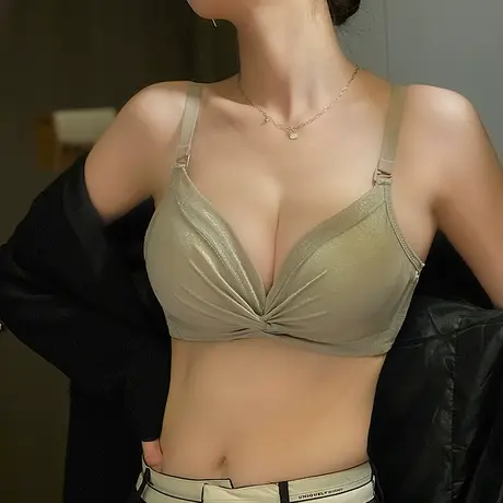 【馒头杯】内衣女聚拢小胸平胸显大加厚无钢圈收副乳防下垂文胸罩图片