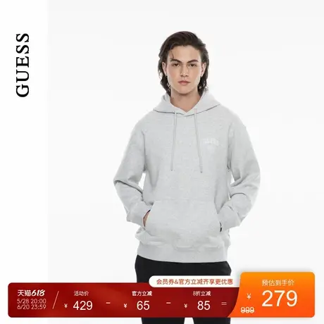 GUESS男士休闲百搭图案logo加绒连帽卫衣-MO4K9431K商品大图