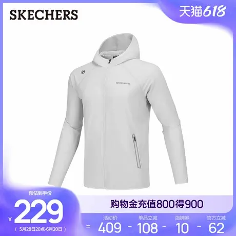 Skechers斯凯奇霓裳2025新款夏男连帽针织防晒衫户外运动夹克外套商品大图
