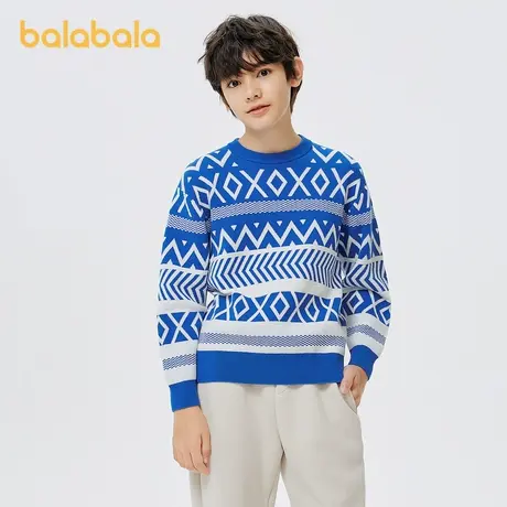 巴拉巴拉男女中大童毛衫秋冬新款保暖宽松长袖针织衫亲子装毛衣图片