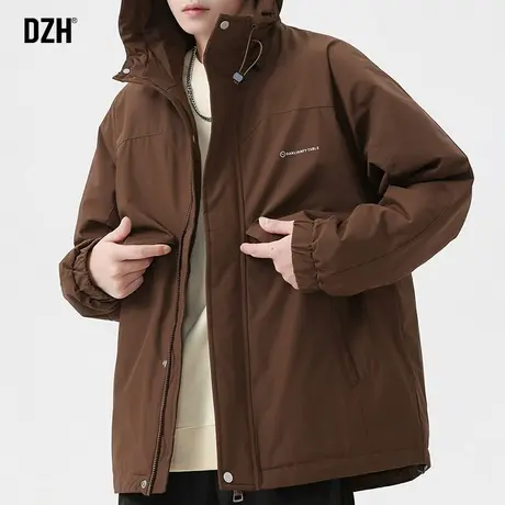 男士工装连帽棉服男潮牌冬季美式加厚棉衣外套2023年新款保暖夹克商品大图