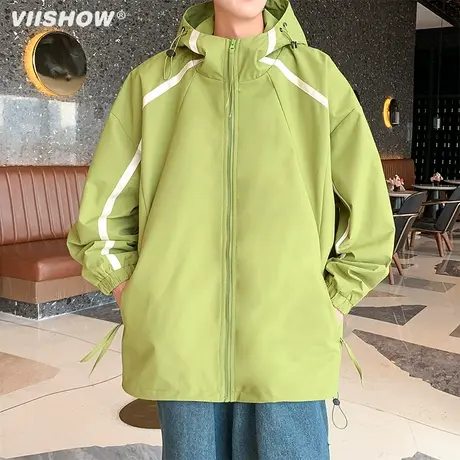 VIISHOW高级感冲锋衣2023春秋季外套男防风连帽美式宽松爬山外套商品大图