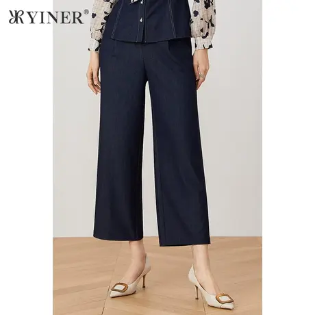 YINER音儿女装2021秋季新款通勤OL直筒裤休闲裤商品大图