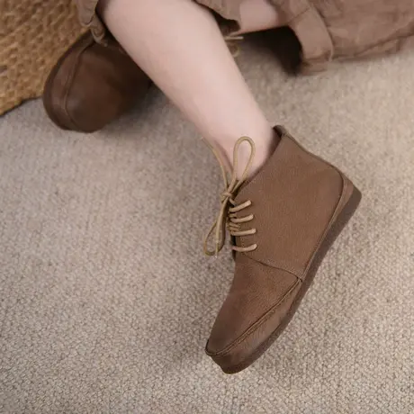 Artmu阿木原创复古舒适真皮短靴女马丁靴新款春秋单靴百搭靴子商品大图