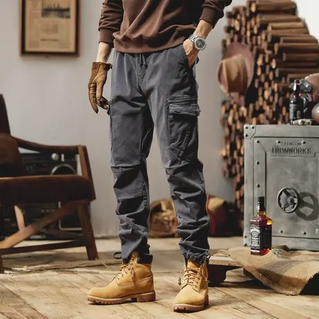 秋季裤子男款户外直筒大码工装裤男士百搭复古潮流时尚休闲工装裤商品大图