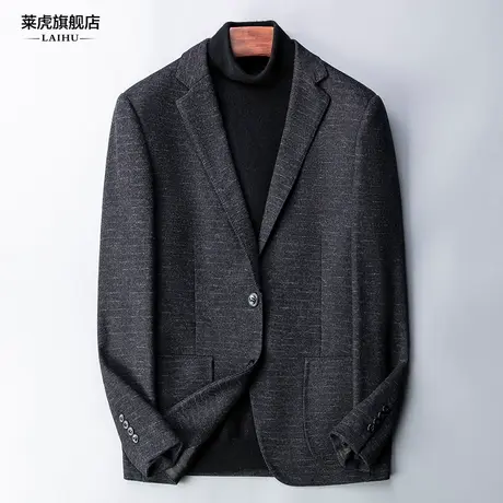 秋冬新款呢子休闲西服男士单件上衣韩版修身商务羊毛小西装外套男商品大图