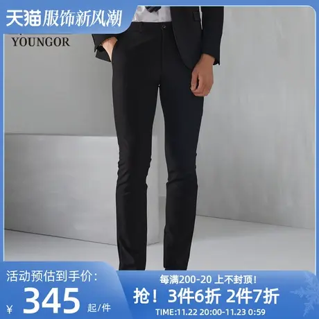 【商场同款】雅戈尔西裤春季官方潮流男士修身黑色薄长裤子3751图片