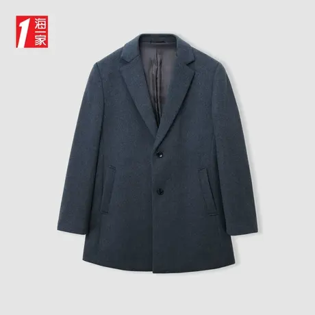 海一家西装领商务休闲外套2023冬季新款保暖简约有型男士大衣商品大图
