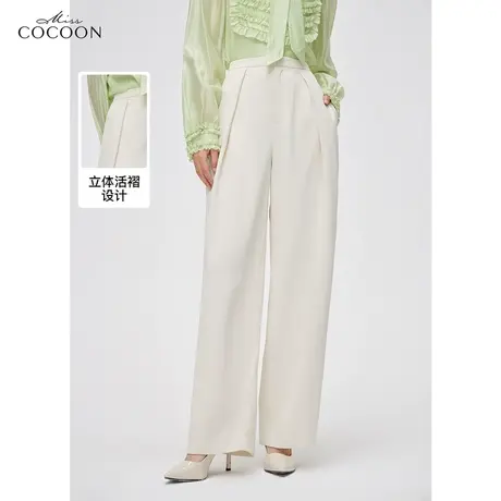 missCOCOON时尚西装阔腿裤女2023新款春季高腰垂感显瘦休闲长裤子商品大图