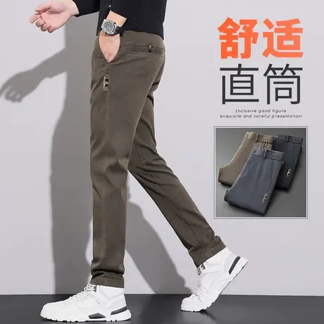 春季男装男裤春秋款修身弹力小直筒休闲裤子男士商务正装西装西裤商品大图
