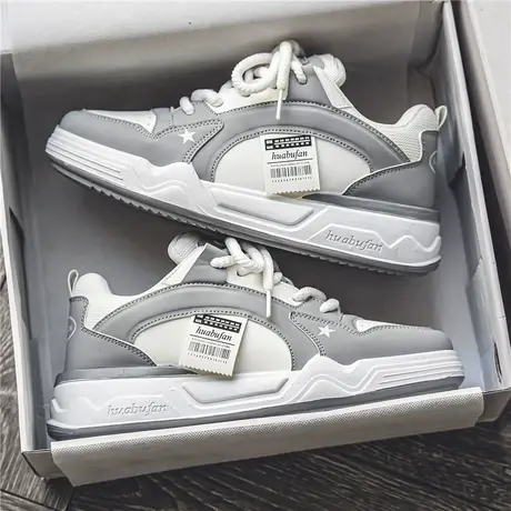 男鞋春秋季潮牌百搭小众设计感休闲平板鞋青少年运动防滑低帮潮鞋图片