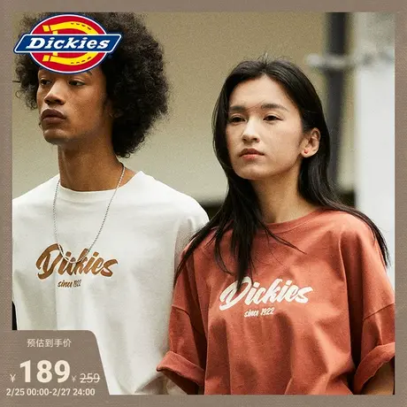 Dickies 春夏 工装 复古字母印花 宽松短袖T恤男女情侣内搭图片