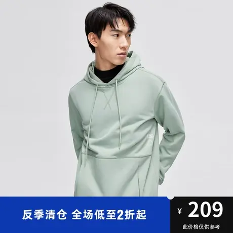马克华菲撞色圆点照片印花牛油果色连帽卫衣男秋新款宽松上衣图片