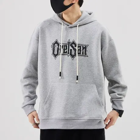 男装秋天美式潮牌印花长袖上衣服外套秋季高端重磅连帽卫衣春秋款商品大图