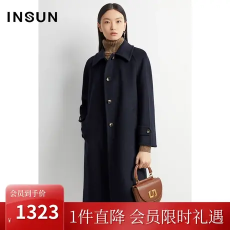 恩裳2022冬时尚简约版型气百搭保暖100%绵羊毛呢外套商品大图