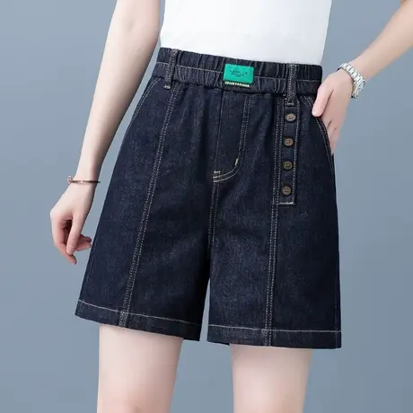 高腰牛仔短裤女秋季2023年新款时尚宽松显瘦休闲裤阔腿五分裤热裤商品大图