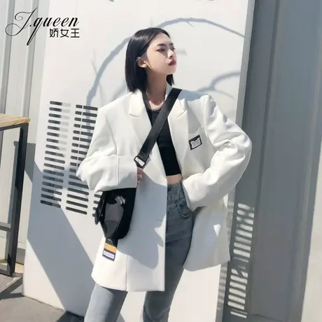 西装外套女秋季宽松bf风港味oversize显瘦帅气休闲宽肩廓形小西服商品大图
