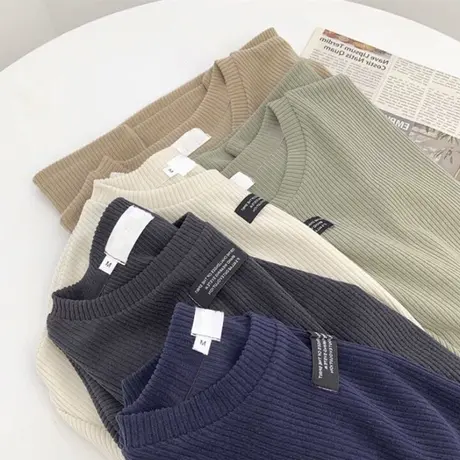 螺纹短袖t恤女ins潮韩版夏季宽松欧货大版半截袖韩系chic别致上衣商品大图