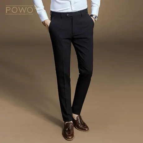 西装裤男商务休闲正装长裤弹力韩版修身坠感小脚夏季薄款西裤子男商品大图