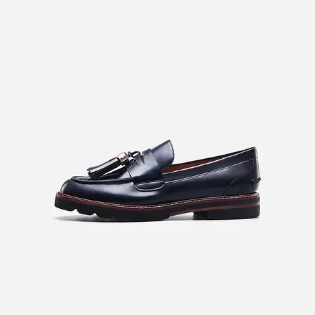【明星同款】Nine West/玖熙乐福鞋英伦风小皮鞋圆头流苏学院jk鞋图片