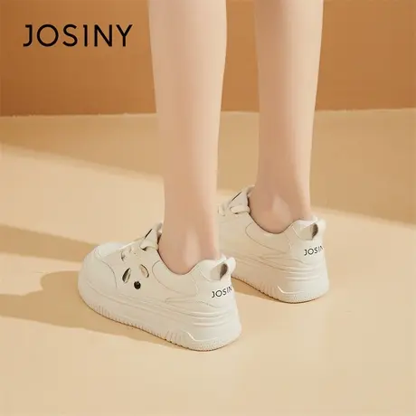 Josiny/卓诗尼厚底板鞋2024新款春季熊猫棉鞋平底轻便休闲运动鞋商品大图