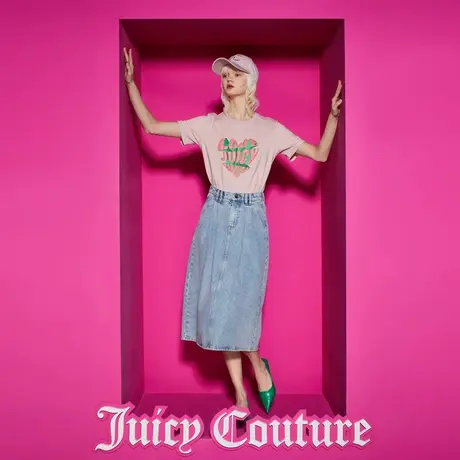 Juicy Couture橘滋2023新款爱3D撞色印花女T恤商品大图