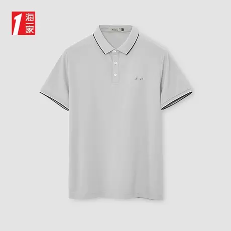 海一家撞色翻领POLO衫2025夏季新款简约大气青年男士短袖POLO衫商品大图