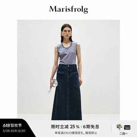 【商场同款】玛丝菲尔春季灰蓝色简约设计外穿背心女图片