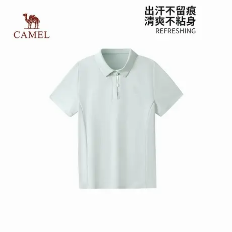 骆驼男装POLO衫男春夏短袖翻领凉感防晒t防透视吸湿汗无痕速干T恤商品大图