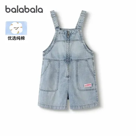 巴拉巴拉女童牛仔背带短裤中大童牛仔裤儿童裤子夏装新款童装潮商品大图