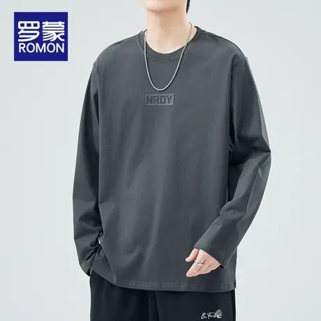罗蒙男士卫衣春秋款纯棉上衣2025新款潮牌宽松时尚休闲打底衫男装图片