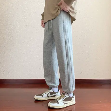 NWJ男士休闲裤夏季薄款宽松运动2025束脚裤系绳潮流长裤子哈伦裤商品大图