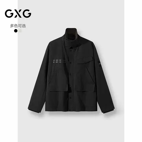 25冬季新品 GXG撞色灯芯绒领口时尚多口袋翻领夹克男休闲外套商品大图
