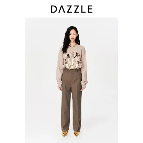 DAZZLE地素奥莱23春新款兔巴哥联名复古童趣刺绣宽松套头卫衣内搭图片