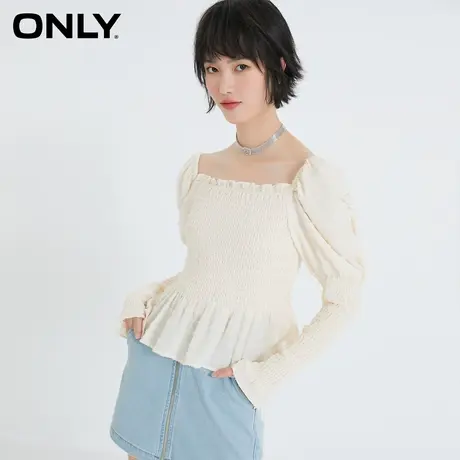 ONLY奥莱夏季气质修身方领设计感小众甜美衬衫女商品大图