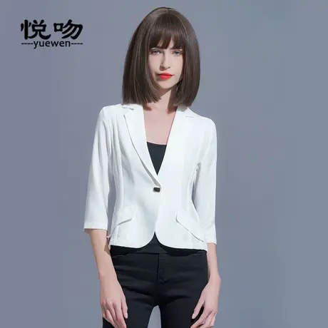 雪纺西装外套女夏薄款短款2024新款休闲西服上衣七分袖小西装外搭图片