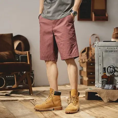 夏季美式男士短裤户外休闲工装裤中裤薄款宽松直筒五分裤时尚潮流商品大图