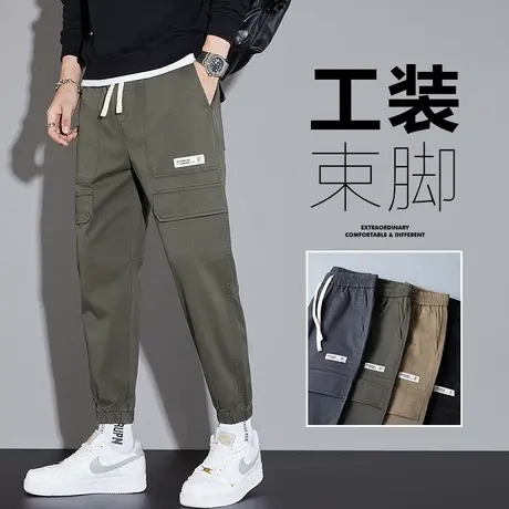 哈伦潮牌工装裤男士束脚宽松日系休闲长裤子男裤春季春秋款秋冬款商品大图