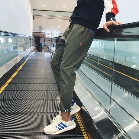 夏季九分裤男士修身小脚裤秋季9分裤子男裤韩版宽松休闲裤男潮流图片