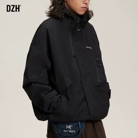 男士黑色飞行夹克男春季立领2024新款美式冲锋衣外套男款潮流百搭商品大图