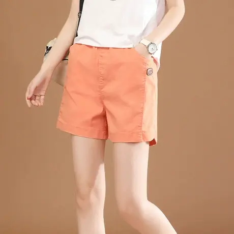 韩潮袭人松紧腰休闲裤短裤女2023夏季新款宽松百搭直筒阔腿裤薄款图片