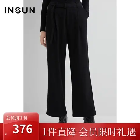 恩裳冬2022时尚简约撞色侧条纹百搭轻商务直筒休闲裤图片