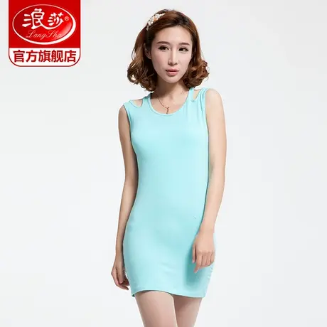 浪莎莫代尔吊带背心连衣裙子女中长款内搭打底薄款修身显瘦小众夏图片