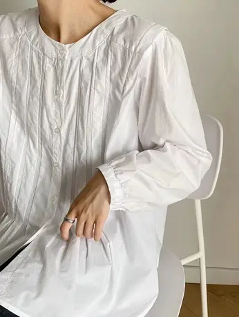 宽松褶皱衬衫女欧洲站秋季2022新款欧货时尚洋气设计感小众娃娃衫商品大图