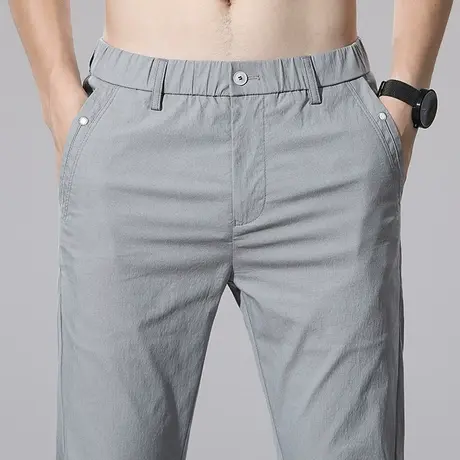 男士冰丝男裤子男款休闲长裤夏季薄款宽松直筒西裤春夏天2023新款商品大图