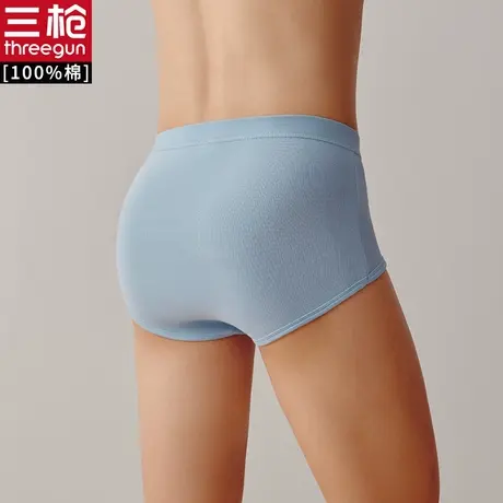 三枪内裤男纯棉高腰大码男士内裤本命年红三角裤不夹臀中老年内裤图片