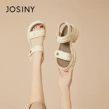 Josiny/卓诗尼2024春季新款女鞋运动凉鞋女外穿凉拖鞋休闲沙滩鞋商品大图