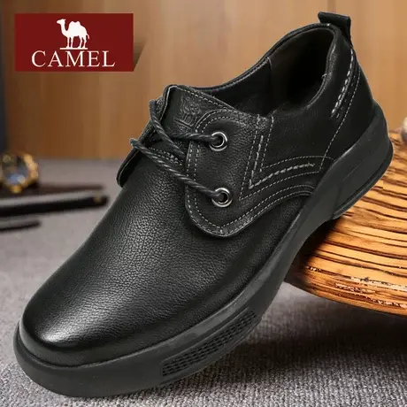 Camel/骆驼男鞋 秋季真牛皮中年人男士休闲爸爸鞋 父亲皮鞋单鞋子商品大图