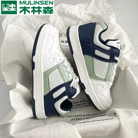 木林森面包鞋男超火港风情侣小白鞋2023新款春秋运动休闲平板鞋男商品大图